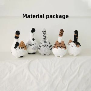 Handmade Yarn Crochet Cute Cat Doll Animal Kit BeginnerS Set Diy Material Kit Complete Knitting Kit Relieve Stress Holiday Gift