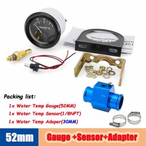 Thermometer Meter Water Tank Retrofit 40-120 Celsius Car Water Temperature Gauge with Adaptor Joint Pipe Radiator 1/8NPT Sensor