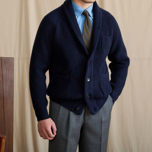 Áo Kardigan Knit Phong Cách Đi Làm Ấm Áp Vintage Cho Nam