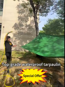 Durable PVC Waterproof Tarpaulin with Free Rope - Extra-Thick Coating 5-Year Warranty Easy to Tear Durable New