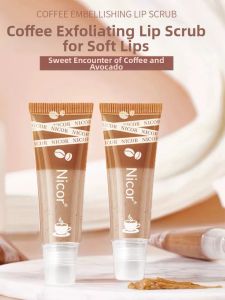 Coffee Lip Scrub Moisturizing Exfoliating Dead Skin Softening Double Lip Care in One Lip Balm Hydrating Nourishing Treatment