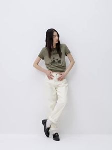MO&Co. | Cotton Pure White Mid-Waist Skinny Jeans