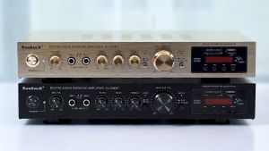 2200W 5.1 บลูทูธ 5 ช่องเครื่องขยายเสียง 220V - เครื่องเสียงบ้านคาราโอเกะ Cinema 5 ช่องเครื่องขยายเสียง โดยรสชาติ 2 มิค, USB และ SDCard อินพุต