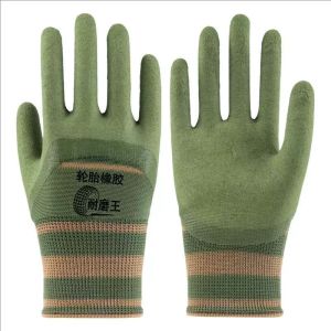 12Pair Latex Coated Work Gloves Heavy Duty Abrasion Resistant Non-Slip Safety Gloves Breathable Rubber Gloves for Construction Gardening & Warehouse