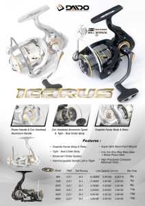 Reel Pancing Daido Icarus Spin 800 sd 6000 (6+1 Bearing) Power Handle Full Seal Bearing - Engkus Fishing