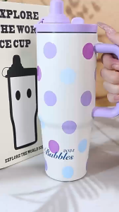 กระบอกน้ำเก็บอุณหภูมิ สแตนเลสเกรด 316 พร้อมหลอด มีหูหิ้ว 1000ml Thermos น่ารัก สไตล์สําหรับผู้หญิง Handy เครื่องดื่มคอนเทนเนอร์