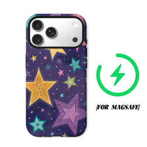 BILIBILI | Doodle Colorful Starry Sky Phone Case for iPhone 18 17 16 15 14 13 12 11 Air Pro Max Plus Double-layer Cover