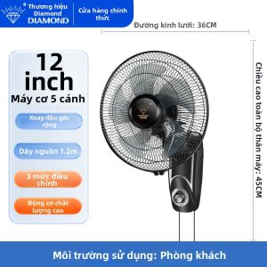 ZUANSHIPAI | Quạt Treo Tường Công Nghiệp Điều Khiển Từ Xa Có Dao Động