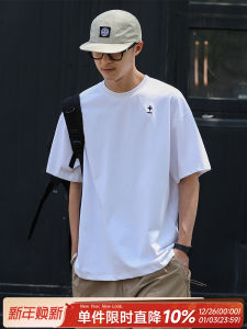 Áo Thun Nam Tay Ngắn Thêu Phong Cách Mỹ Cổ Tròn Rộng Rãi Thường Ngày Mùa Hè Heyma Seven Work Cotton Polyester Co Giãn