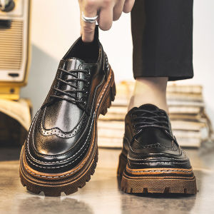 KANHAI | Formal Leisure Business Black Elevating Brogue Shoes