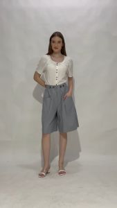 MINEOLA Safari Grey Chic Cotton Pants