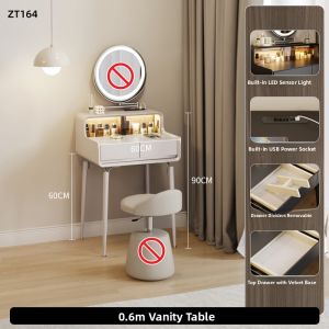 ZUNTONGGE | Compact Bedroom Dressing Table Bedside Unit with Mirror