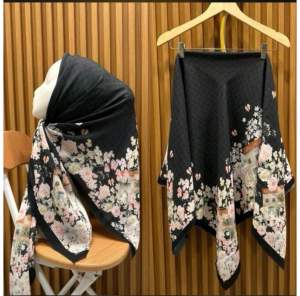 Segiempat Motif Ala BS Buttonscarves Voal Premium Lasercut