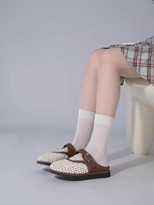 Daphne | Dép Mùa Hè Chống Trượt Dạng Xỏ Ngón Thêu Pháp