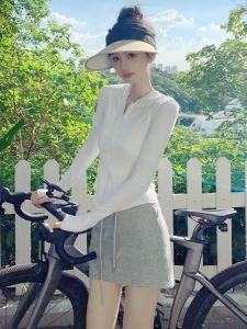 Outdoor Cycling Sportswear Womens Small Size Slim Summer UV Protection Ice Sensation Quick Dry Hooded Sun Protection Suit