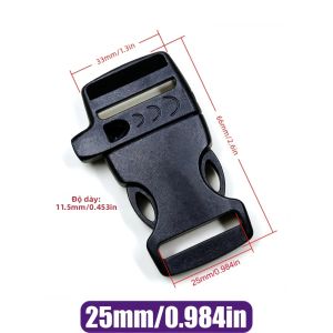 Khóa Cài Khẩn Cấp Có Còi Báo Động 16/20/25mm Dành Cho Vòng Tay Dù Ba Lô Bộ Dụng Cụ Sinh Tồn - Kẹp Nhựa Chống Mài Mòn Tháo Lắp Nhanh