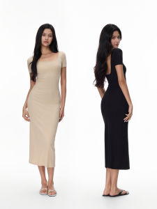Elastic Halter Neck Backless Slim Fitting Knitted Dress