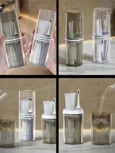New Travel Portable Toothbrush Cup Bathroom Toothpaste Holder Storage Case Box Organizer Travel Toiletries Storage Cup