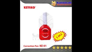Correction Pen Kenko Ke-01 Merah / Tip-Ex Cair KE 01 / Tipe X Fluid Pendek ( Murah & Terlaris )