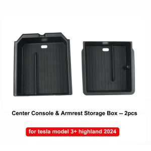 For Tesla Model Y Juniper 2025 Model 3 Highland Accessories Center Console Storage Organizer Box Tray Sunglasses Phone Holder