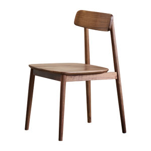 Modern Simple Black Walnut Wood Dining Chair Full Solid Wood Back Chair Home Use Table Chair Restaurant Chair West Branch