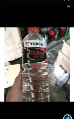 Air aki accu Yuasa 1 liter tutup botol merah utk isi aki baru /pengisian pertama mobil motor dll