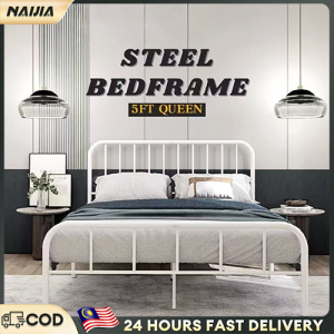 NAIJIA Katil Besi Queen/King Metal Bed Frame with UPGRADE Bed Plate Katil hostel Bed Base Duty Heavy Sturdy Bed Frame升级款铁床架