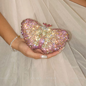 UGALS | Shiny Fashionable Bow Rhinestone Clutch Bag