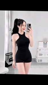 Set áo ba lỗ ngược kèm quần đùi KVYBODY S86 chất thun cotton borip lụa dày mịn co giãn thích hợp mặc ở nhà đi chơi