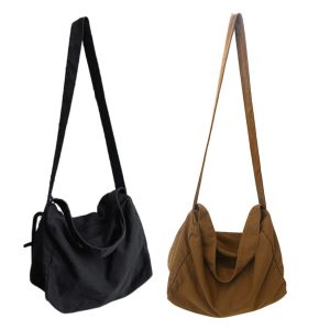 Large Canvas Shoulder Bag Soft Tote Bag with Pocket Handbag Hobo Bag Commute Bag for Women Shopping