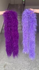 3-20PLY Beautiful Ostrich Feathers Boa 2Metes Fluffy Ostrich Feather Scarf for Party Wedding Clothing Decor Plumes Shawl Trim