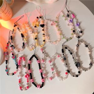 🔥 จัดส่ง 24 ชั่วโมง INS Y2k Style Purple Love pearl Butterfly สำหรับผู้หญิงสาว ยิ่งเรียกว่า ที่มีสีสันรอบลูกปัด สำหรับโทรศัพท์ผู้หญิงสาวที่ต้องการการสูญหายแขวนสร้อยข้อมือและไม่มีกรณี พวงกุญ