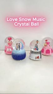 Love Snow Musical Glass Crystal Ball Music Box Light Snowing Romantic Valentine Day Gift for Girlfriend Boyfriend Lover
