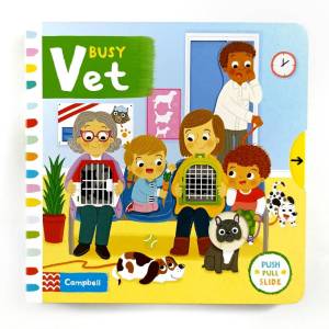 Campbell Busy Vet Push Pull Slide Board Book