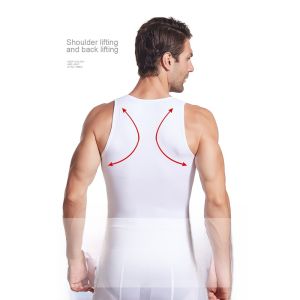 Mens Shapewear Tank Top Waist Cincher Chest Binder Flat Chest Tight Fit Feminizing Chest Wrap Summer Thin Nylon No Sleeve