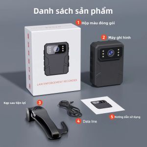 Camera Đeo Thân Mini Full HD 4K Với Tầm Nhìn Ban Đêm Máy Ghi Hình Di Động Dành Cho Cảnh Sát Thực Thi Pháp Luật Tích Hợp Ổn Định Hình Ảnh GYRO