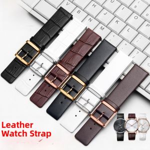 Woalmorn | Pure Cowhide Watchband Suitable For CK Original Mens And Womens Watches With Day Word Buckle Ultra-Thin Flat Interface
