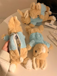 Cute Peter Rabbit Plush Pencil Case High Capacity Creative Cartoon Doll Girls Stationery Bag for School Opening Girls