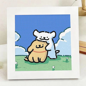 Diamond Sticker Dog Line Cartoon Full Brick Stone Sticker Childrens Handmade DIY Material Kindergarten Brick Stone Sticker