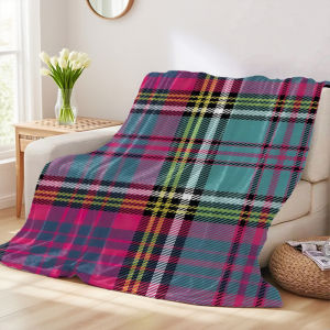 Beast Kingdom | Tartan Pop Flannel Blankets Are Perfect For Sofas Office Beds Travel Sleep And Use Throughout The Four Seasons