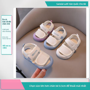 Sandal Lưới Trẻ Em Đế Mềm Thoáng Khí Khóa Dán Velcro Cho Bé Trai Bé Gái Size 15-25