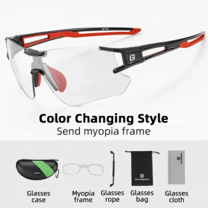 【Giao hàng địa phương】ROCKBROS Kính đi xe đạp HD không vành chống tia UV Kính râm siêu nhẹ phân cực cho xe đạp đường trường MTB Kính râm câu cá thể thao ngoài trời Photochromic
