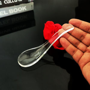 Transparent Thickening Crystal Spoon Glass Soup Spoon Spoon Shamoji Lead-Free Heat-Resistant Household Restaurant