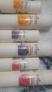 ENCHANTEUR POWDER PERFUMED 125G AND 50G WITH FLORAL DESIGN (PINK ORANGE AND VIOLET)