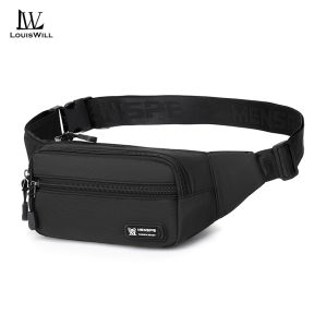 LouisWill Sports Waist Bag Fashion Men Bag Men Chest Bag Shoulder Bag Sports Bag Waterproof Oxford Running Bum Bag Portable Gym Bag for Running Cycling Hiking Walking
