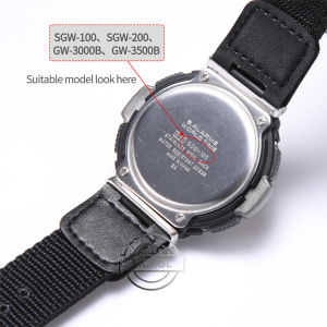 Leather Strap Suitable for Casio SGW-100 SGW100 SGW200 GW-3500B/3000B Nylon Canvas Band Stainless Steel Buckle Watch Accessories