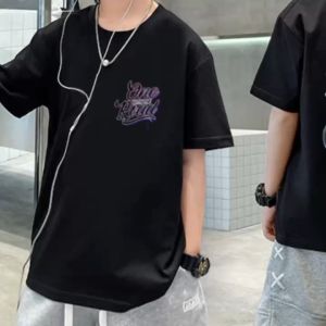 Childrens T-shirt Skull Street Hip-hop Short-sleeved Shirt Boys and Girls American Sports Yellow White Kids Top