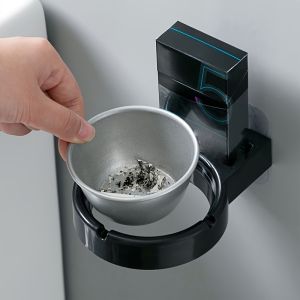Stylish Wall-Mounted Stainless Steel Ashtray For Home Or Office Use  Holder Bathroom