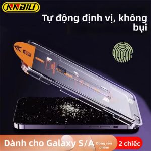 NNBILI 2 Miếng Dán Bảo Vệ Màn Hình Bằng Kính Cường Lực Cho Samsung Galaxy S25/S24/S26 Ultra S23/S22/S21 Plus FE A25/A15/A35/A53/A54/A55 5G Chống Trầy Xước Chống Vân Tay