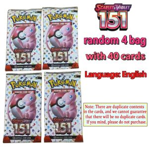Bandai | Hot Sale 40/360Pcs English Pokemon TCG Scarlet Violet 151 Destined Rivals Black Bolt White Flare Collection Cards Gift Boys Toy